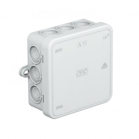 Junction box A 11 75x75x35 | 12 | IP55 | 12 entries for cable diameter 5–14 mm | Light grey; RAL 7035