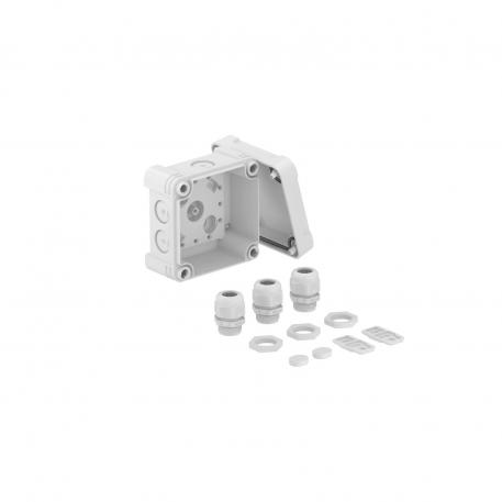Junction box X 01 with cable gland 85x85x45 | 7 | IP67 | 7 x Ø20 | Light grey; RAL 7035