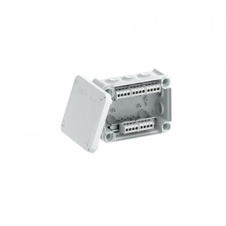 Junction box T 100, plug-in seal, terminal strip 136x102x57 | 10 | IP66 | 10 x M25 | Light grey; RAL 7035