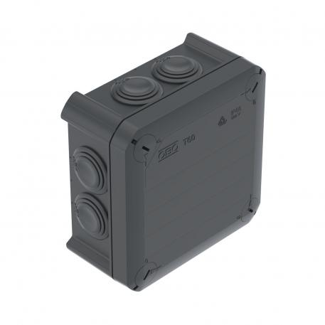 Junction box T 60, plug-in seal 100x100x48 | 7 | IP66 | 7 x M25 | Black