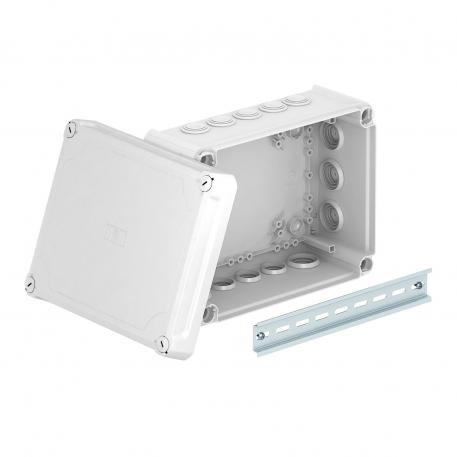 Junction box T250, plug-in seal, elevated cover 225x173x103 | 16 | IP66 | 9xM25 7xM32 | Light grey; RAL 7035