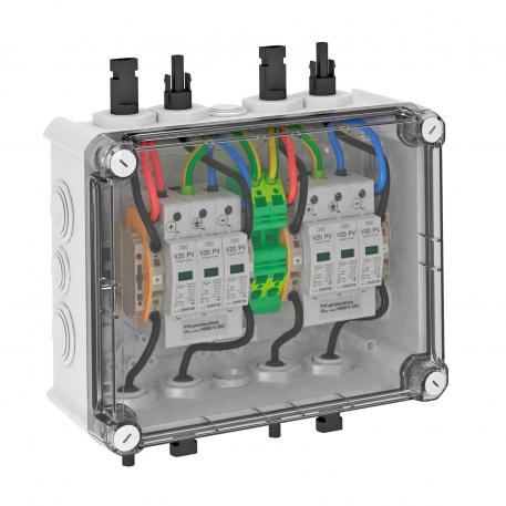 Generator connection box, type 2, with MC4 connector for 2 x 1 string