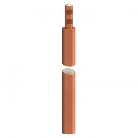 Earth rod for standard applications, copper-coated